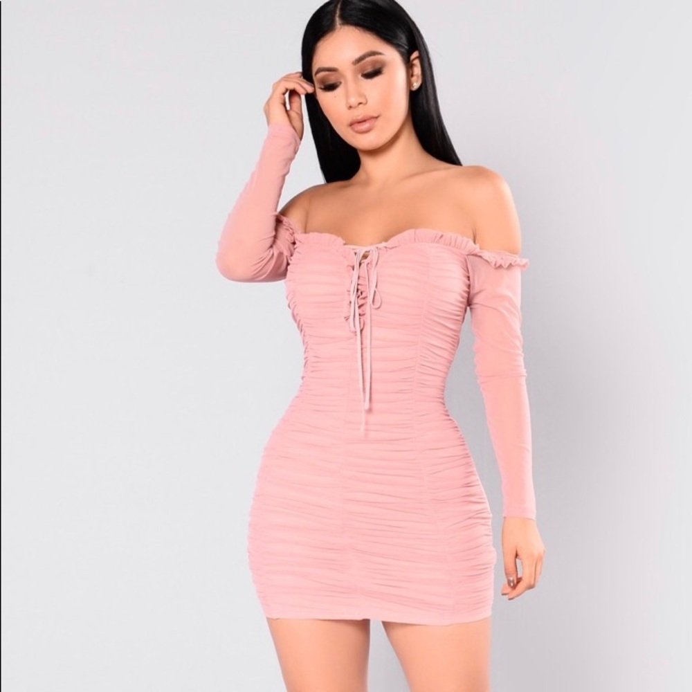 Maura Dusty Pink Ruffle Dress